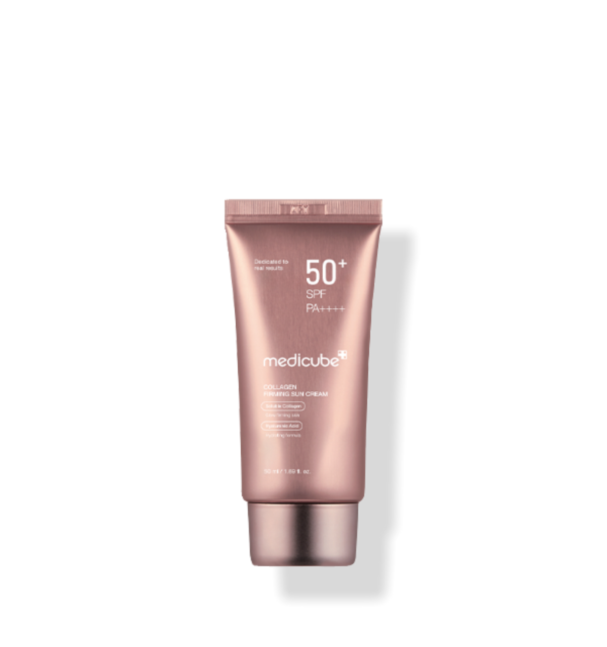 AgelessBeauty3000.com  medicube | Collagen Firming Sun Cream  Medicube sunscreen tube on a white background