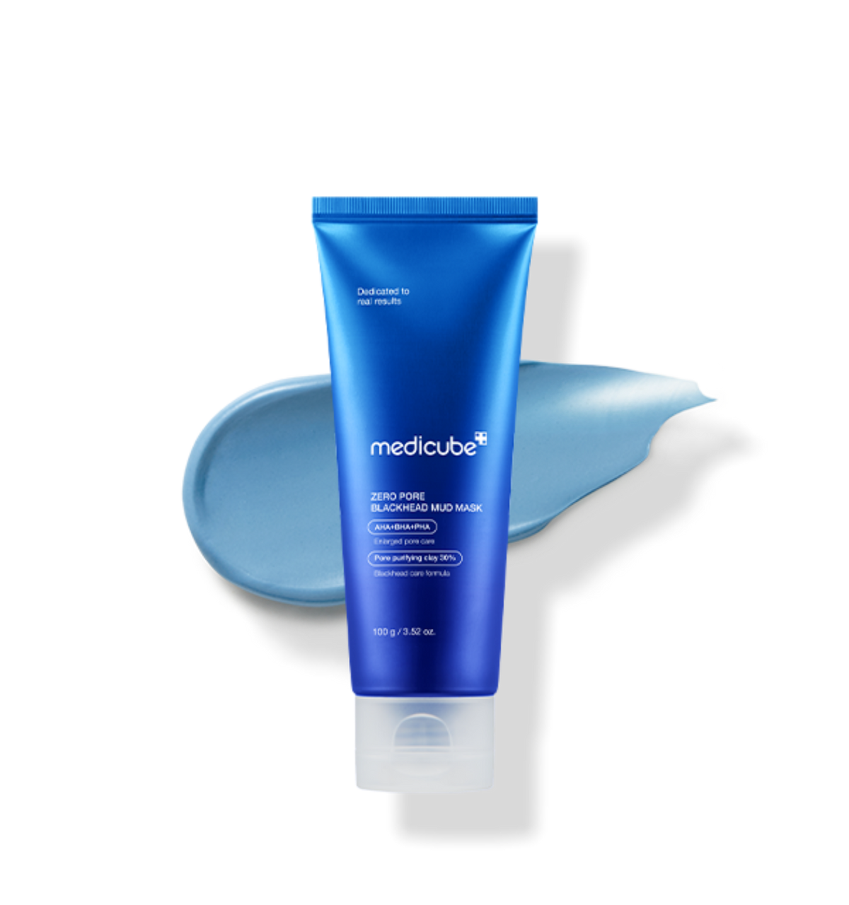 AgelessBeauty3000.com  medicube | Zero Pore Blackhead Mud Mask  Blue tube of Medicube product on a white background