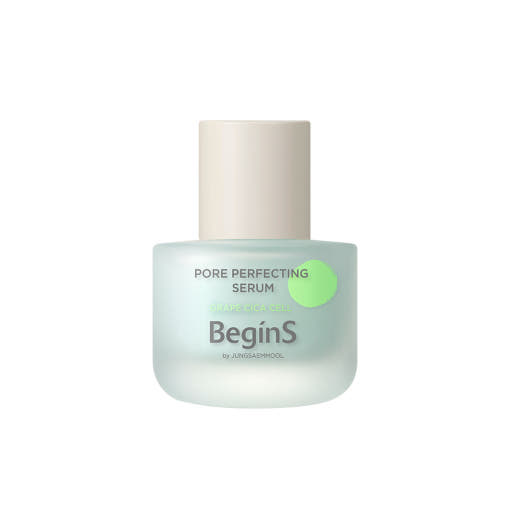 Bottle of Pore Perfecting Serum by Begins on a white background  AgelessBeauty3000.com  JUNGSAEMMOOL   |  Pore Perfecting Serum