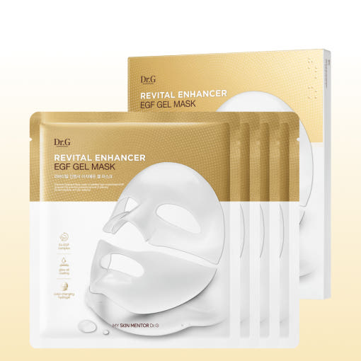 AgelessBeauty3000.com Dr.G Revital Enhancer EGF Gel Mask  Dr.G Revital Enhancer EGF Gel Mask packaging on a white background