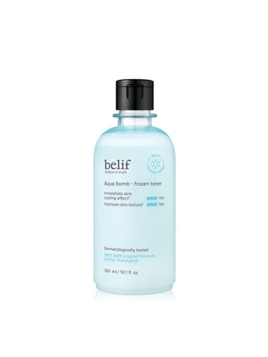 AgelessBeauty3000.com  belif  | Aqua Bomb Frozen TonerBottle of belif Aqua Bomb Frozen Toner on a white background 